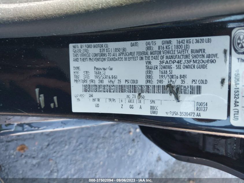 2015 FORD FIESTA SE - 3FADP4EJ3FM200890
