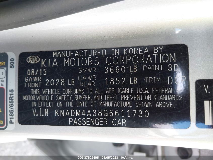 2016 KIA RIO LX - KNADM4A38G6611730