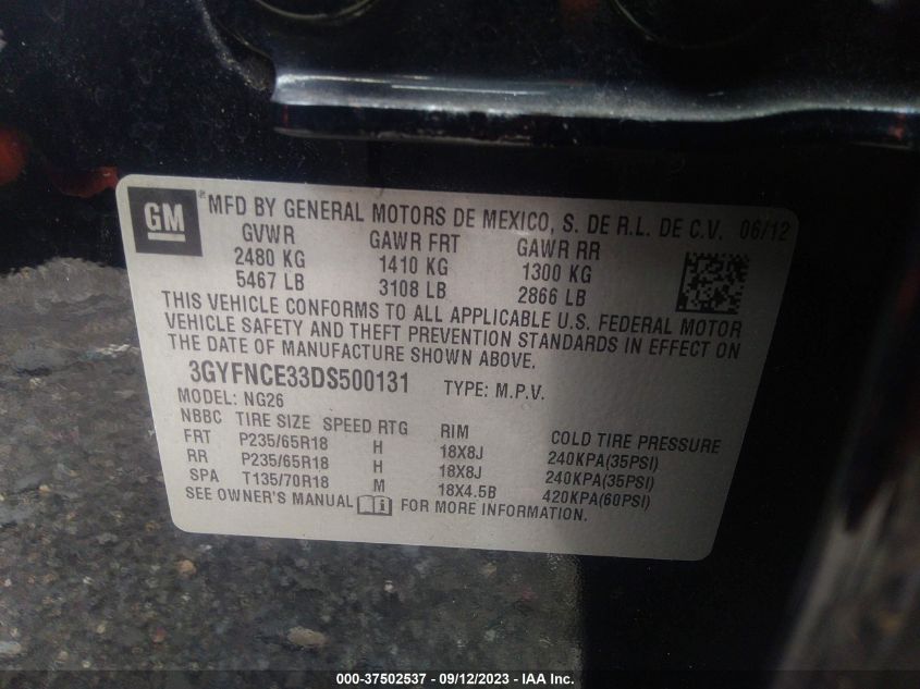 2013 CADILLAC SRX LUXURY COLLECTION - 3GYFNCE33DS500131
