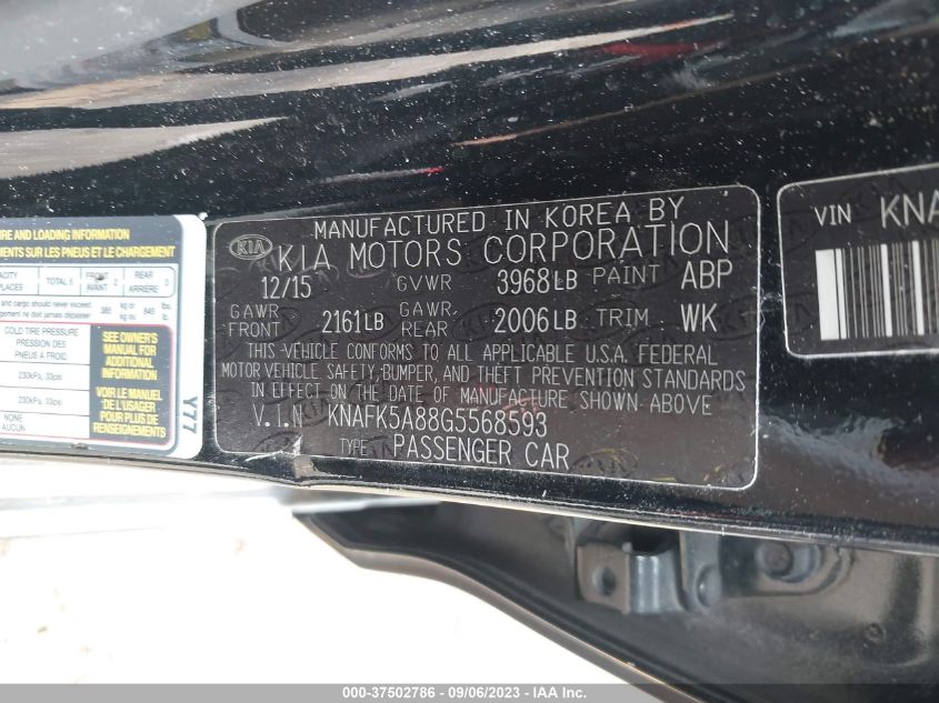2016 KIA FORTE 5-DOOR LX - KNAFK5A88G5568593