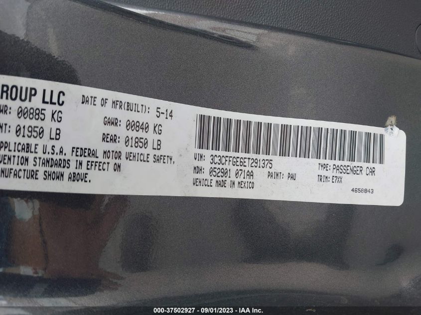 2014 FIAT 500E - 3C3CFFGE6ET291375