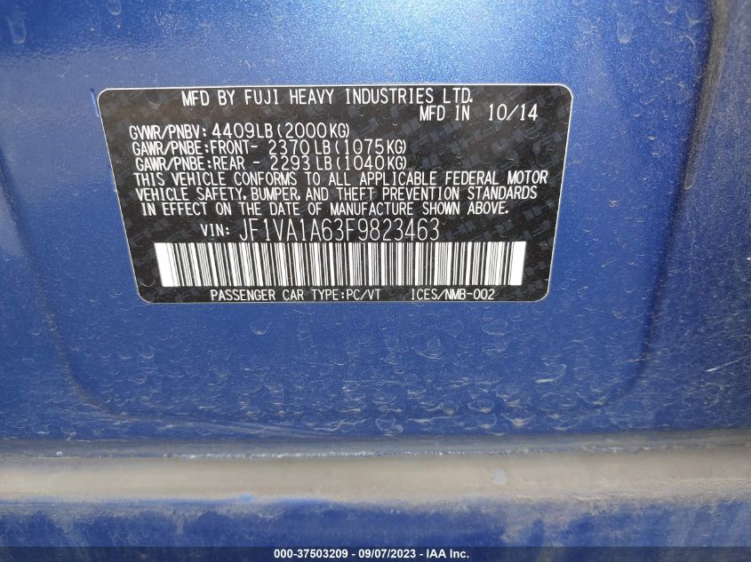 2015 SUBARU WRX - JF1VA1A63F9823463