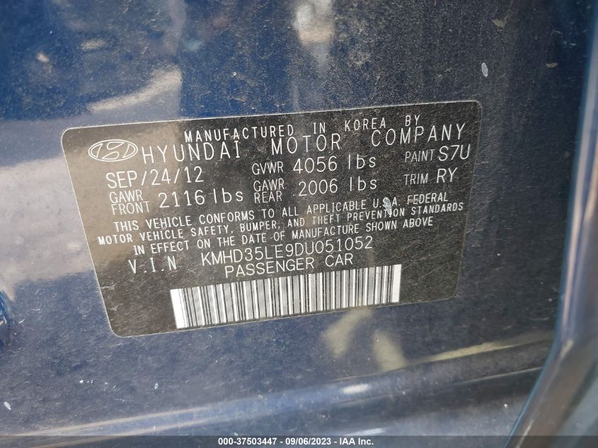 2013 HYUNDAI ELANTRA GT - KMHD35LE9DU051052