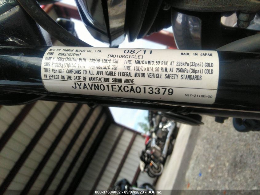 2012 YAMAHA XVS950 A/CT JYAVN01EXCA013379