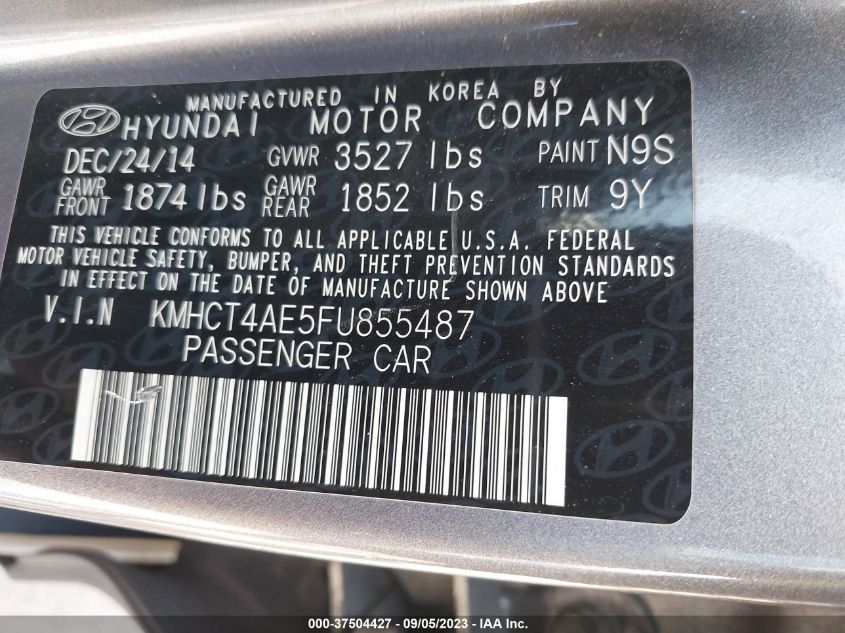 2015 HYUNDAI ACCENT GLS - KMHCT4AE5FU855487
