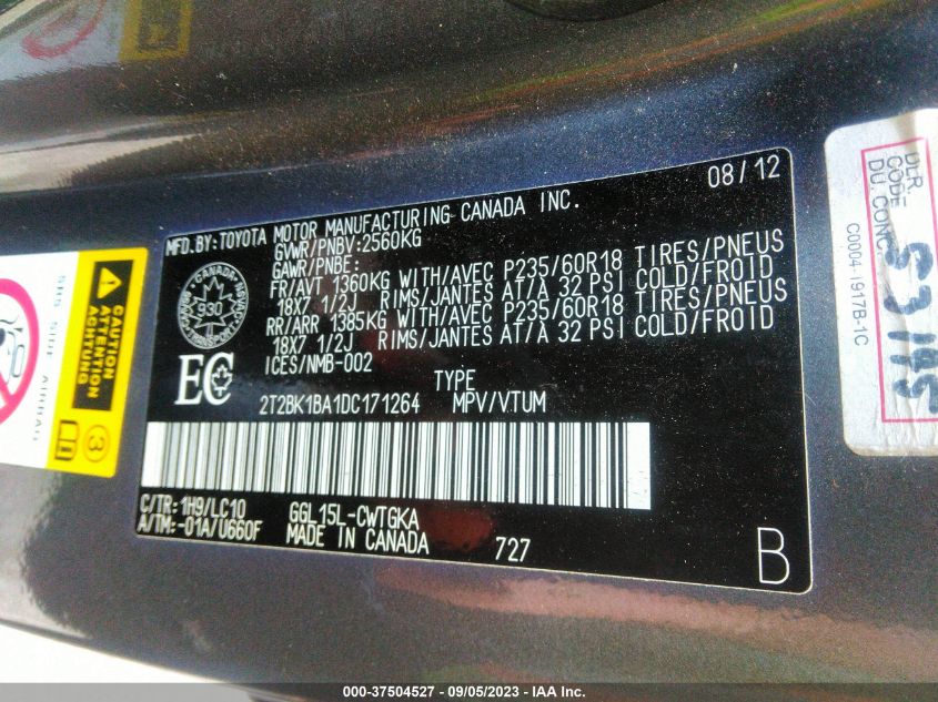 2013 LEXUS RX 350 - 2T2BK1BA1DC171264