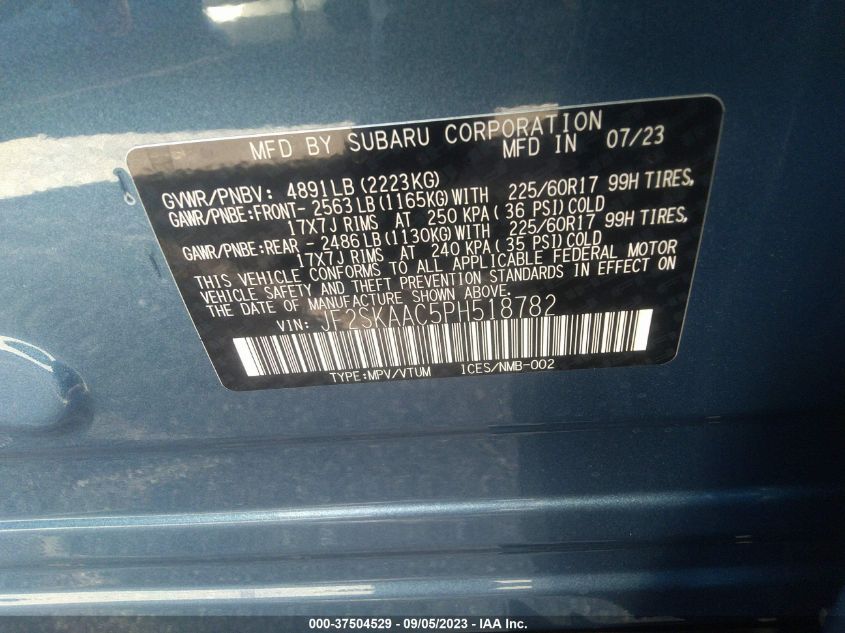 2023 SUBARU FORESTER - JF2SKAAC5PH518782
