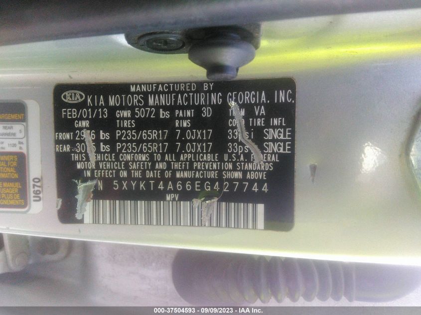 2014 KIA SORENTO LX - 5XYKT4A66EG427744