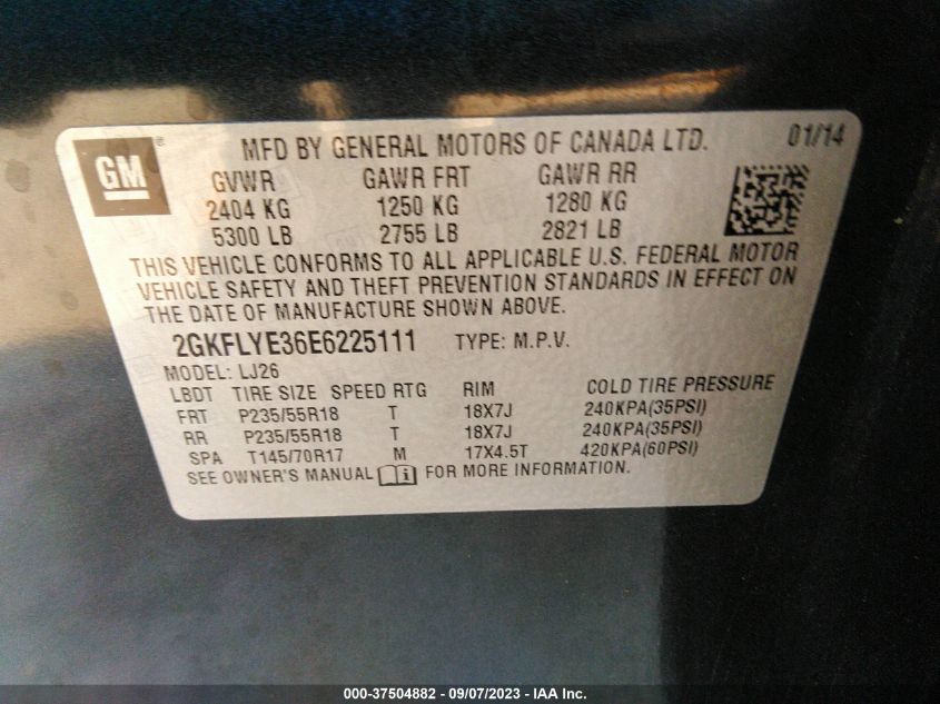 2014 GMC TERRAIN SLT - 2GKFLYE36E6225111