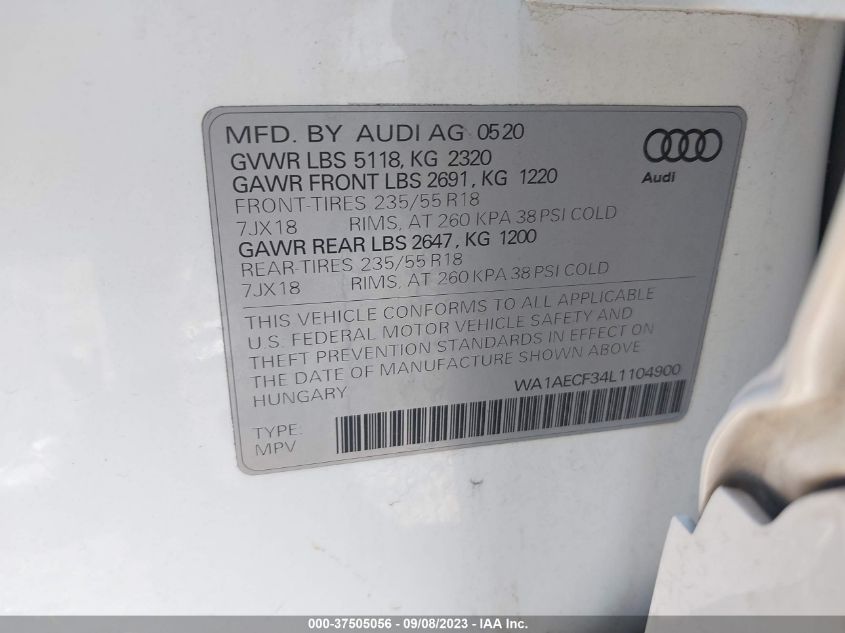 2020 AUDI Q3 PREMIUM - WA1AECF34L1104900