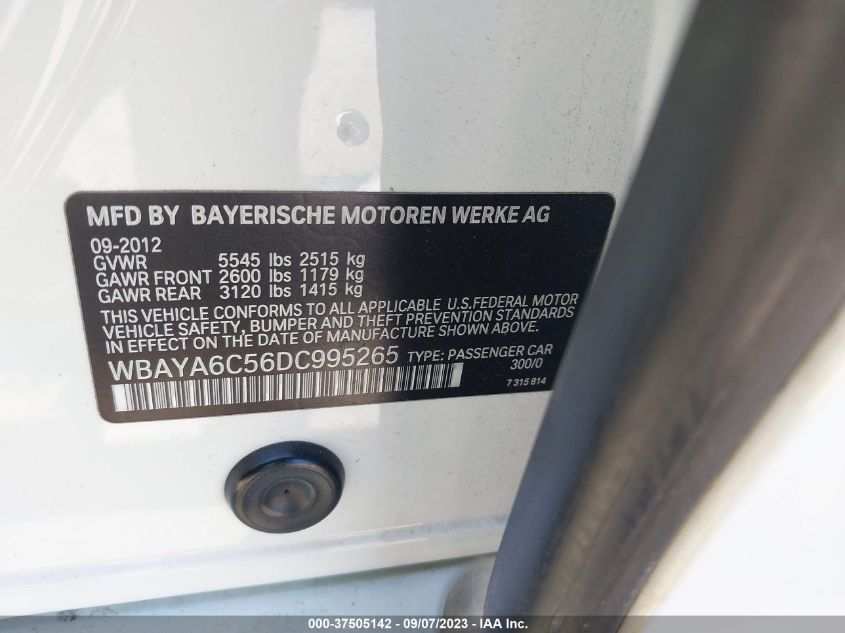 2013 BMW 7 SERIES 740I - WBAYA6C56DC995265