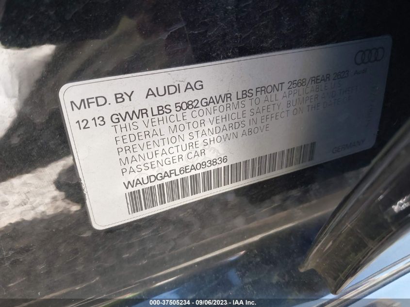 2014 AUDI S4 PREMIUM PLUS WAUDGAFL6EA093836
