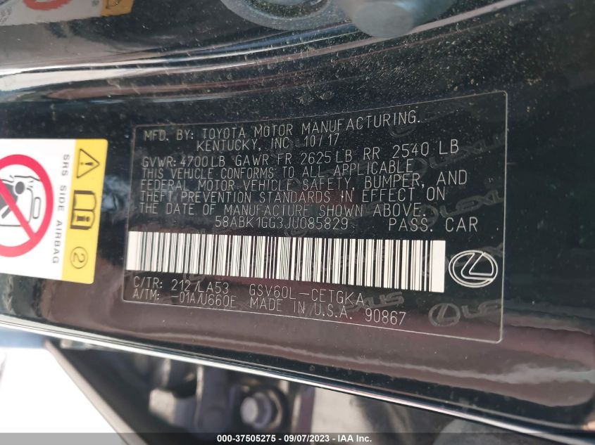 2018 LEXUS ES ES 350 - 58ABK1GG3JU085829