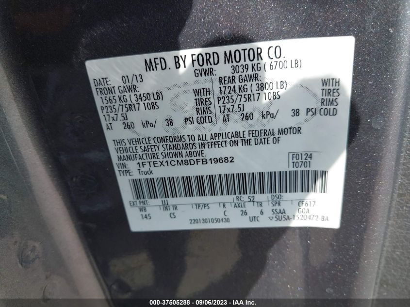 2013 FORD F-150 XL/STX/XLT - 1FTEX1CM8DFB19682