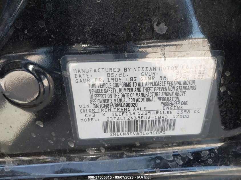 2021 NISSAN VERSA SV - 3N1CN8EV8ML890020