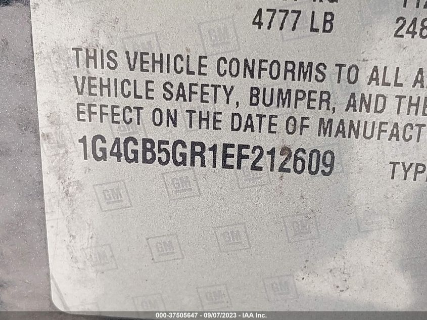 2014 BUICK LACROSSE LEATHER - 1G4GB5GR1EF212609