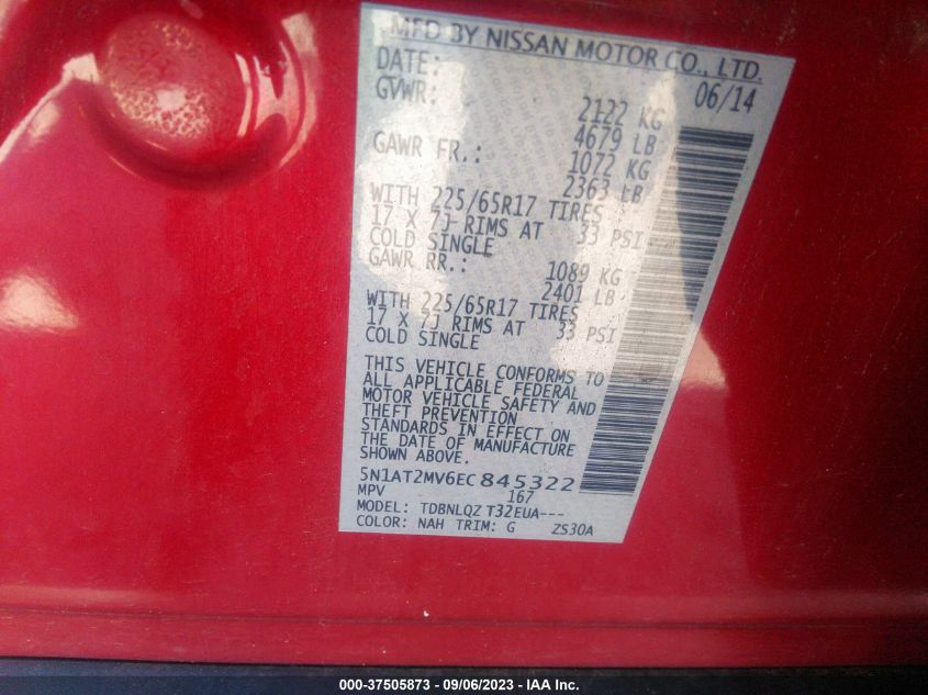 2014 NISSAN ROGUE SV - 5N1AT2MV6EC845322