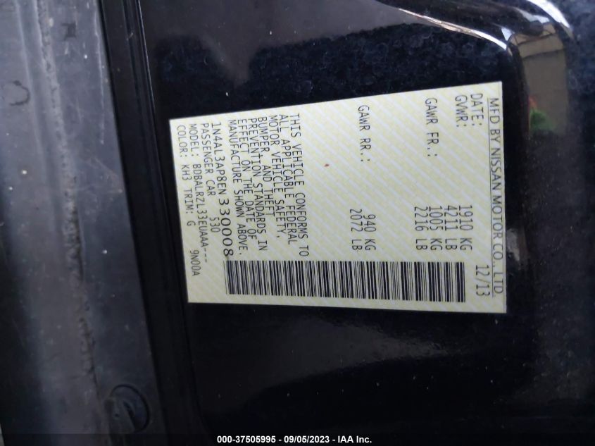 2014 NISSAN ALTIMA 2.5 - 1N4AL3AP8EN330008