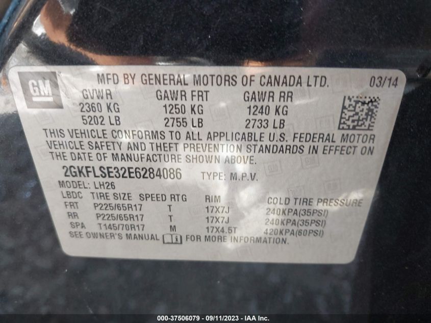 2014 GMC TERRAIN SLT - 2GKFLSE32E6284086