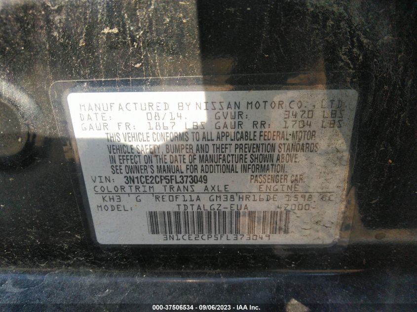 2015 NISSAN VERSA NOTE SR - 3N1CE2CP5FL373049