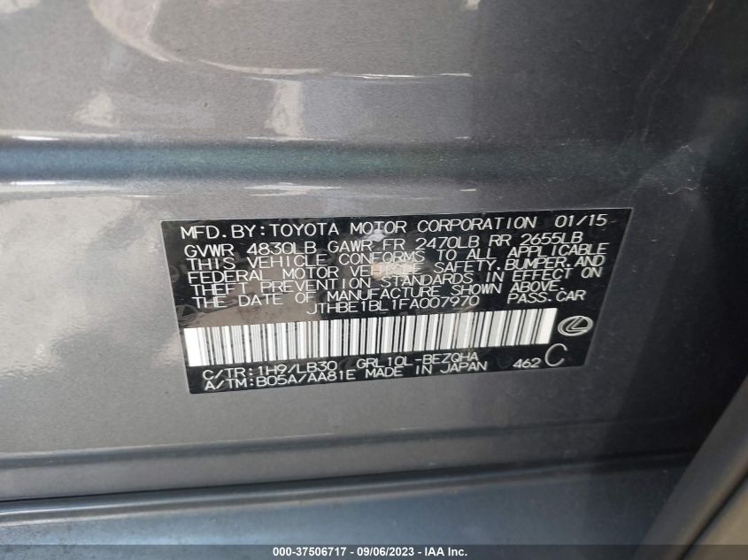 2015 LEXUS GS 350 - JTHBE1BL1FA007970