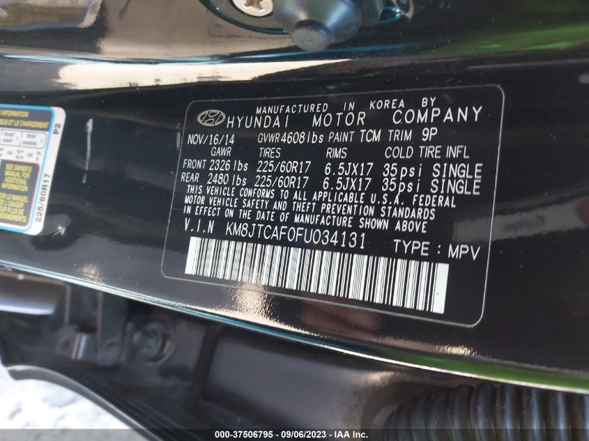 2015 HYUNDAI TUCSON GLS - KM8JTCAF0FU034131
