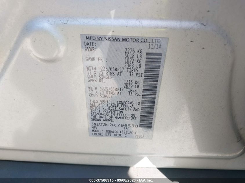 2015 NISSAN ROGUE SV - 5N1AT2ML2FC796538