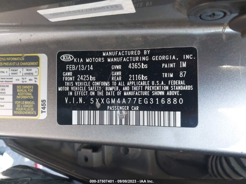 2014 KIA OPTIMA LX - 5XXGM4A77EG316880