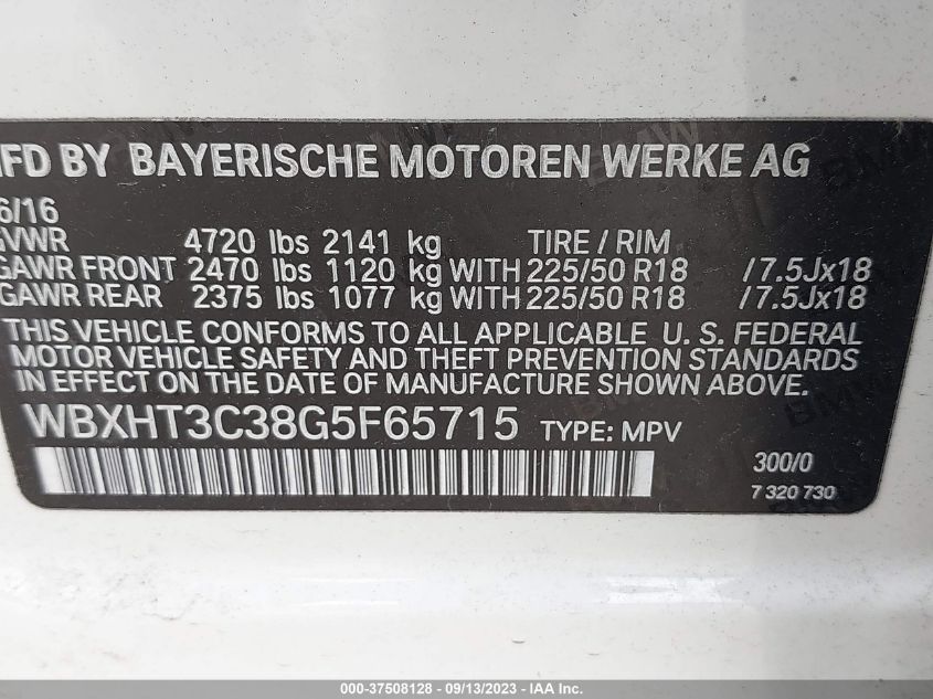 2016 BMW X1 XDRIVE28I - WBXHT3C38G5F65715
