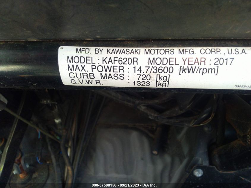 2017 KAWASAKI KAF620-R - JK1AFCR15HB529955