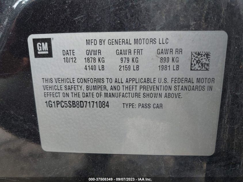 2013 CHEVROLET CRUZE 1LT - 1G1PC5SB8D7171084