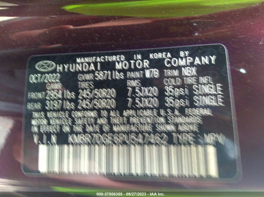 2023 HYUNDAI PALISADE CALLIGRAPHY - KM8R7DGE6PU547462