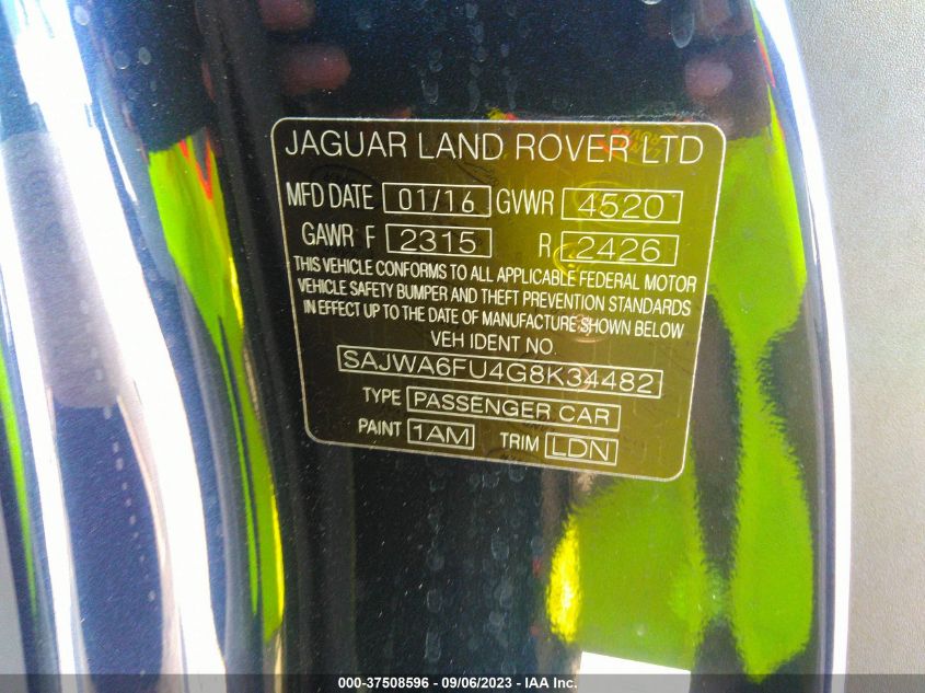 2016 JAGUAR F-TYPE S SAJWA6FU4G8K34482