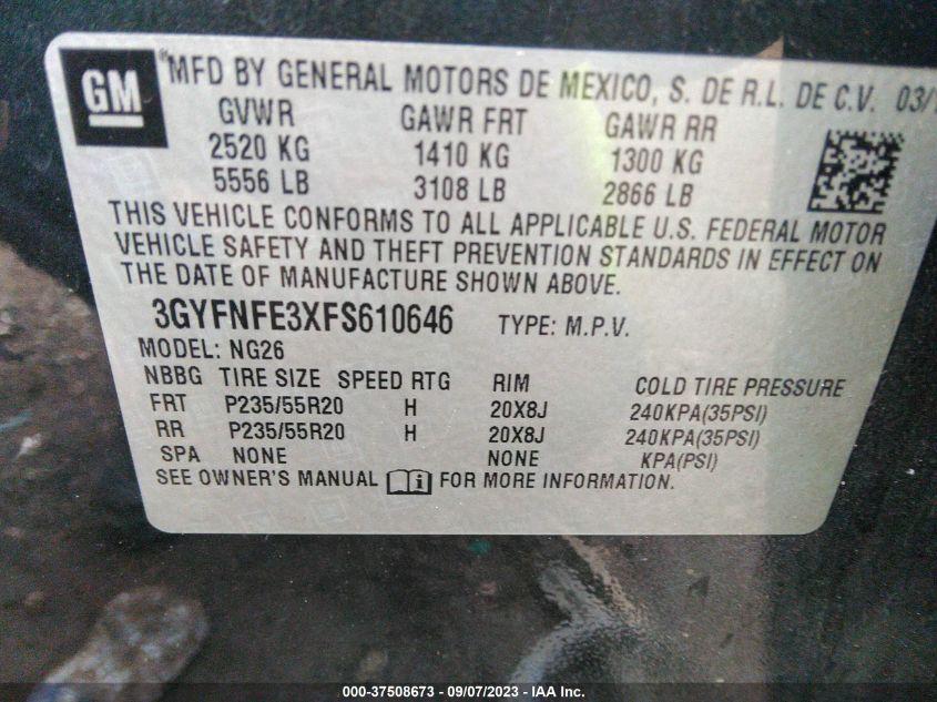 2015 CADILLAC SRX PERFORMANCE COLLECTION - 3GYFNFE3XFS610646