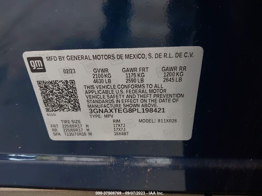 2023 CHEVROLET EQUINOX LT - 3GNAXTEG8PL198421