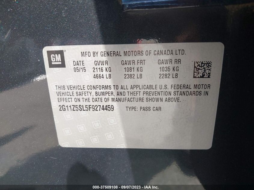 2015 CHEVROLET IMPALA LS - 2G11Z5SL5F9274459