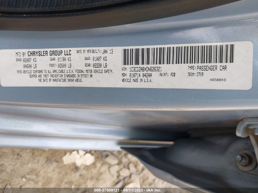 2013 DODGE AVENGER SE - 1C3CDZABXDN626321