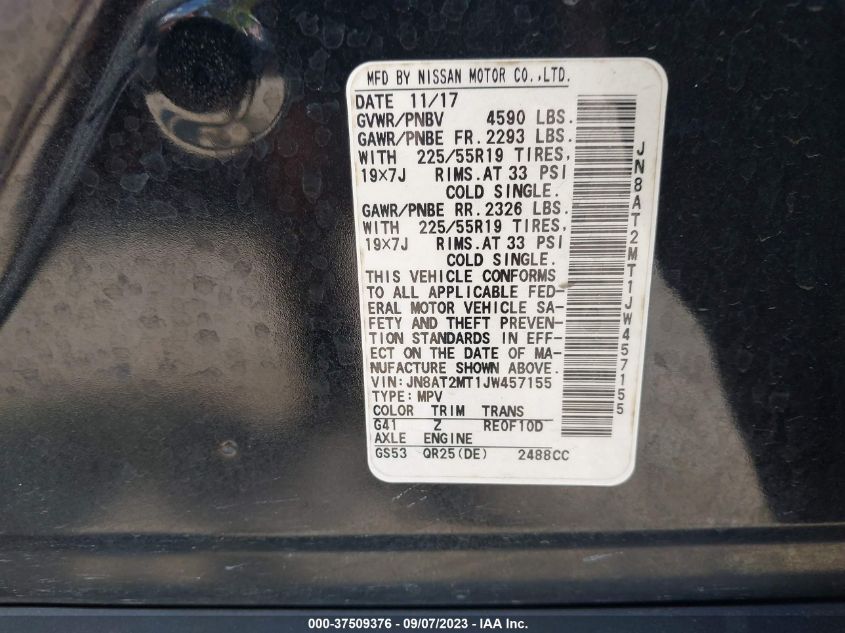 2018 NISSAN ROGUE SL - JN8AT2MT1JW457155