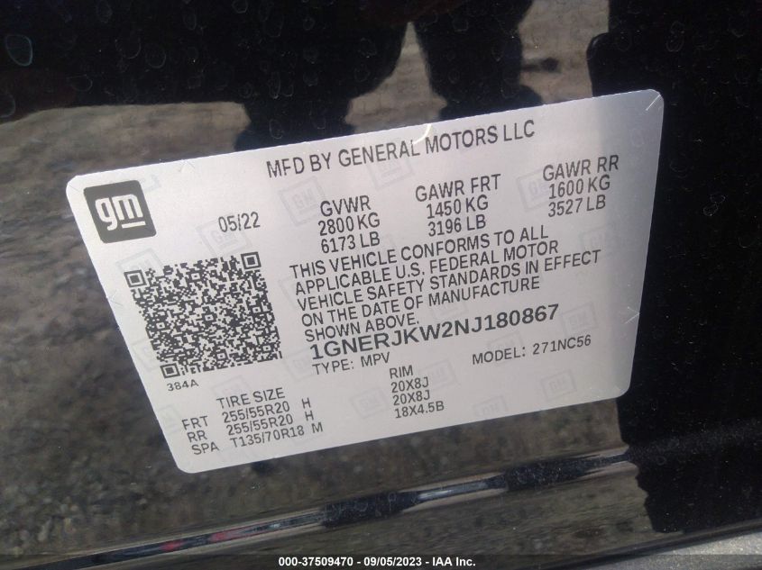 2022 CHEVROLET TRAVERSE RS - IGNERJKW2NJ180867