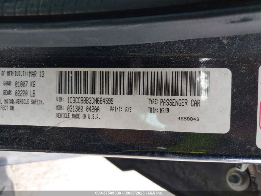 2013 CHRYSLER 200 TOURING - 1C3CCBBB3DN684599