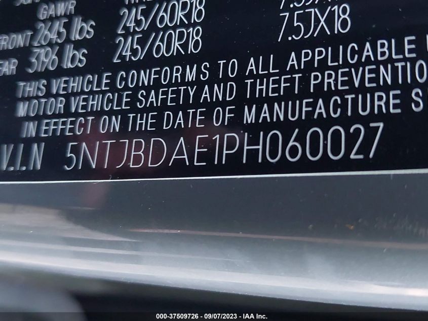 2023 HYUNDAI SANTA CRUZ SEL 5NTJBDAE1PH060027