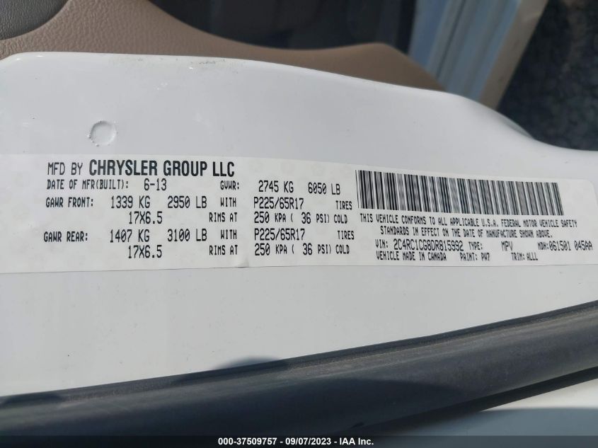 2013 CHRYSLER TOWN & COUNTRY TOURING-L - 2C4RC1CG8DR815992