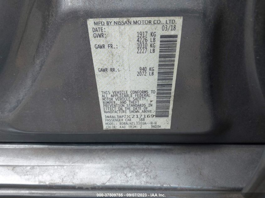 2018 NISSAN ALTIMA 2.5 SR - 1N4AL3AP7JC217169