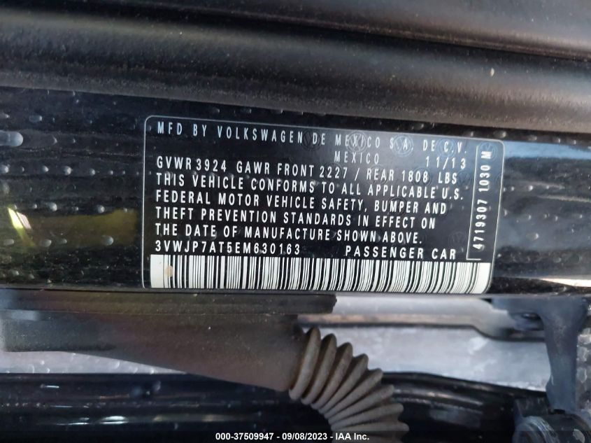 2014 VOLKSWAGEN BEETLE COUPE 2.5L - 3VWJP7AT5EM630163