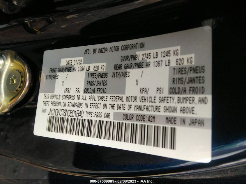2022 MAZDA MX-5 MIATA CLUB - JM1NDAC78N0501640