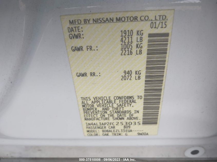 2015 NISSAN ALTIMA 2.5 - 1N4AL3AP2FC253035