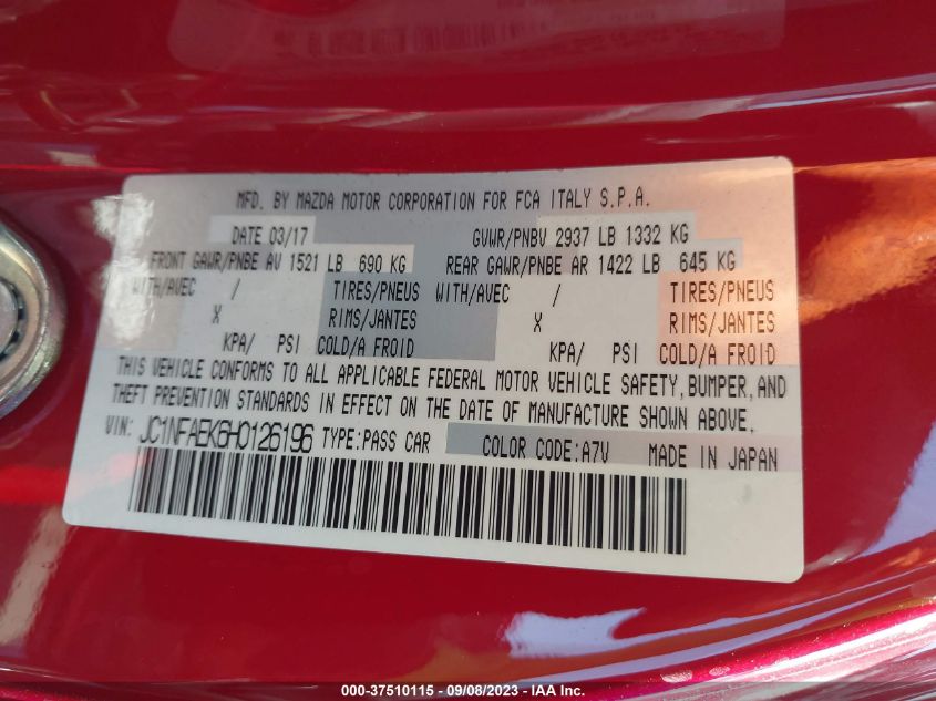 2017 FIAT 124 SPIDER ELABORAZIONE ABARTH JC1NFAEK6H0126196