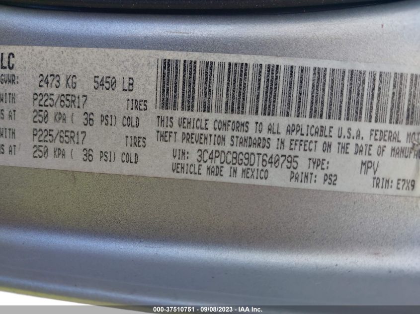 2013 DODGE JOURNEY SXT - 3C4PDCBG9DT640795
