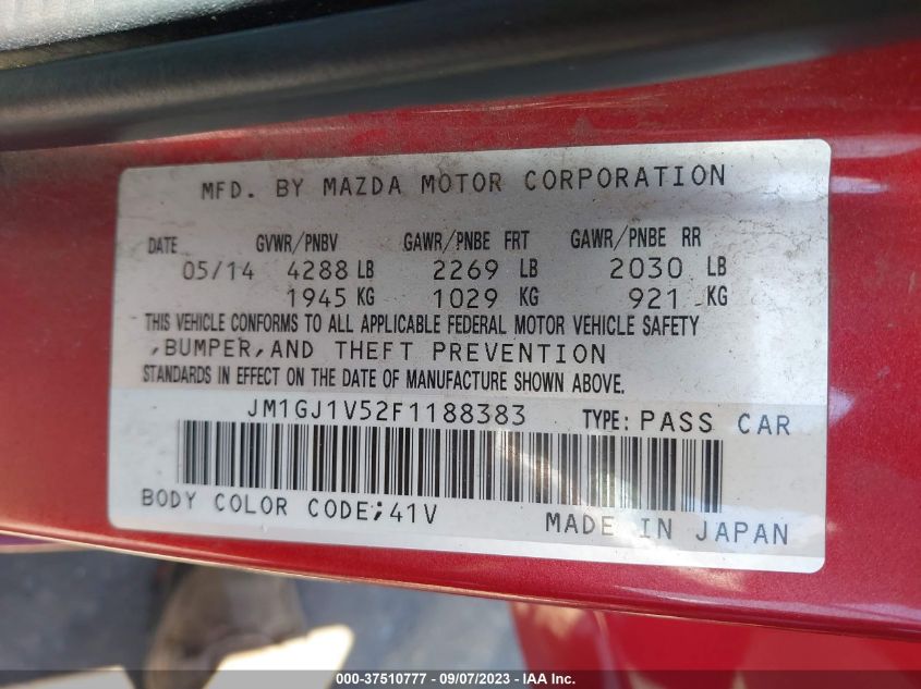 2015 MAZDA MAZDA6 I TOURING - JM1GJ1V52F1188383