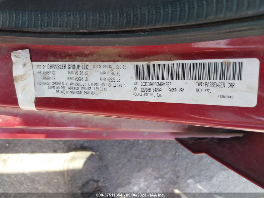 2013 CHRYSLER 200 LX - 1C3CCBAB3DN604767